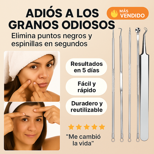 PorosFree™ - Kit de Extracción Facial de Acero Inoxidable